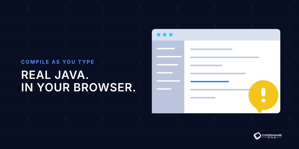 Java source becomes bytecode and a live browser preview