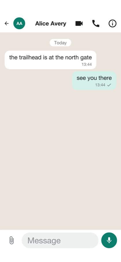 A one-to-one Parley conversation