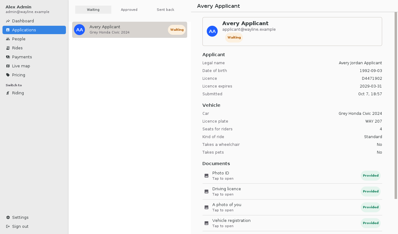 Review applications without losing the list.