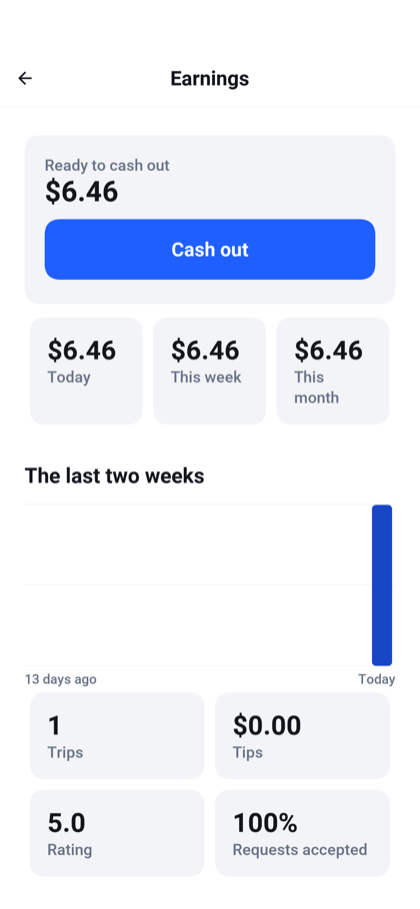 Inspect earnings and the recorded payout balance.