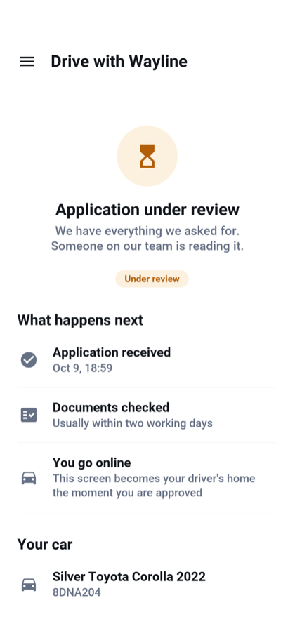 See where an application stands.